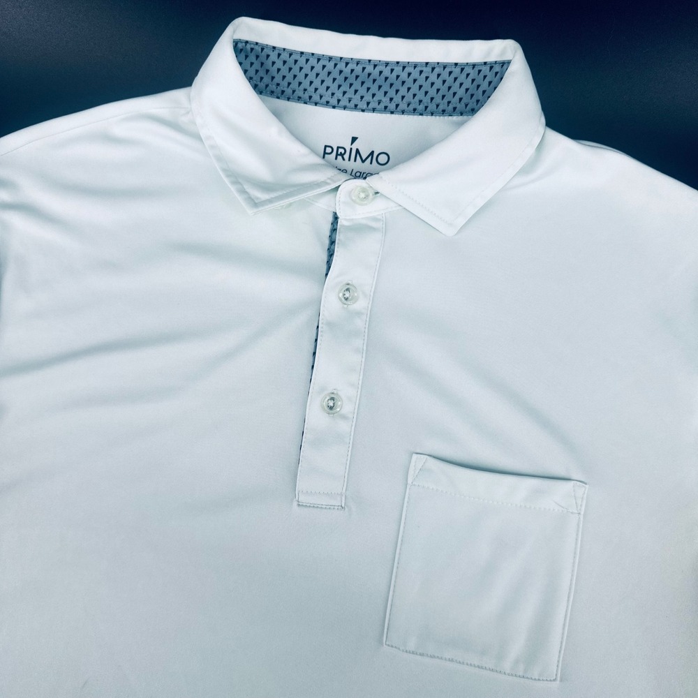 Primo Golf Polo Shirt Mens Large Mint Green Short Sleeve Performance Pocket Logo